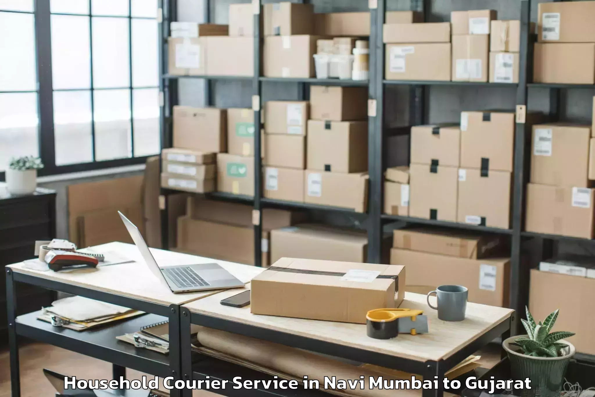 Get Navi Mumbai to Dhrol Household Courier